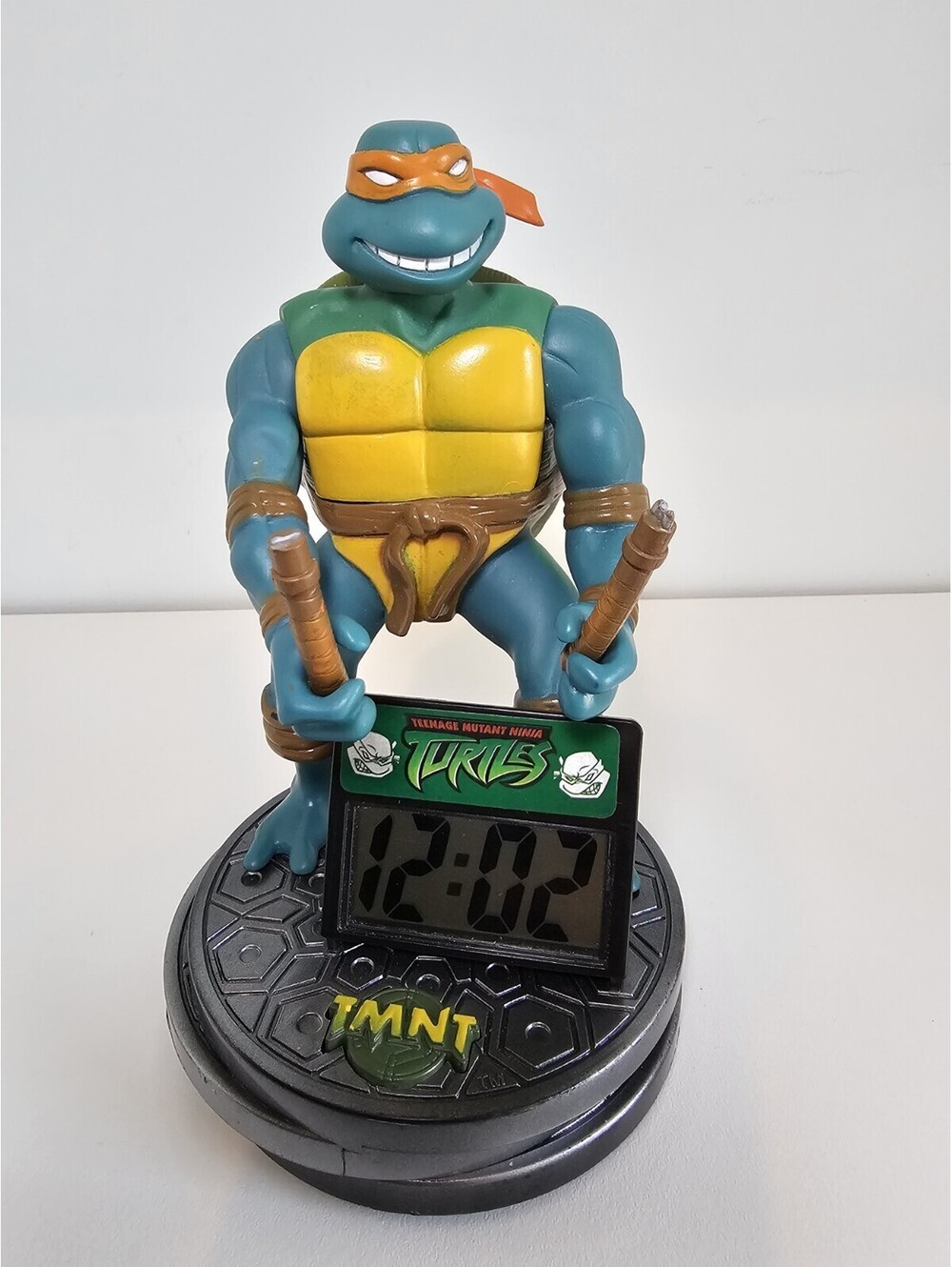 TMNT Michelangelo Alarm Clock 2003 Talking Lights Up Vintage WayOut Toys